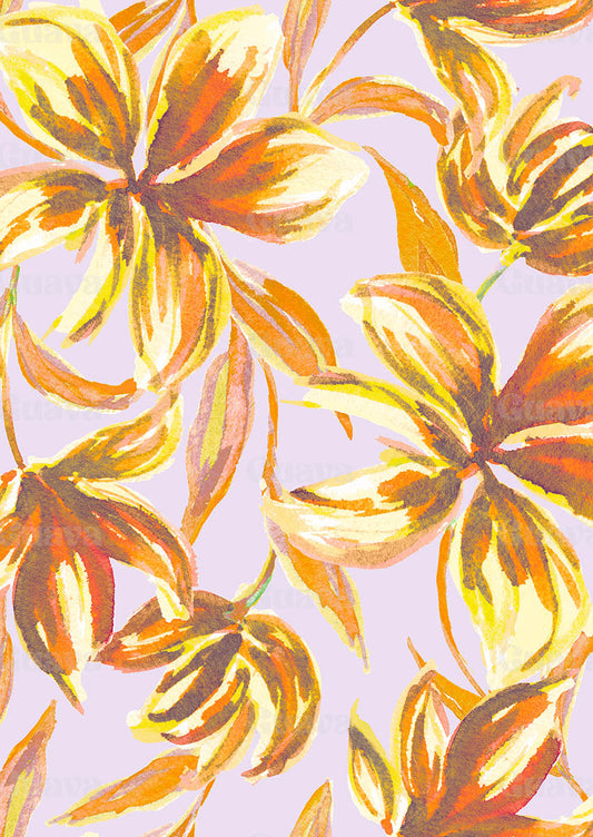 0909B- Lilac, Mustard and Orange Lilies