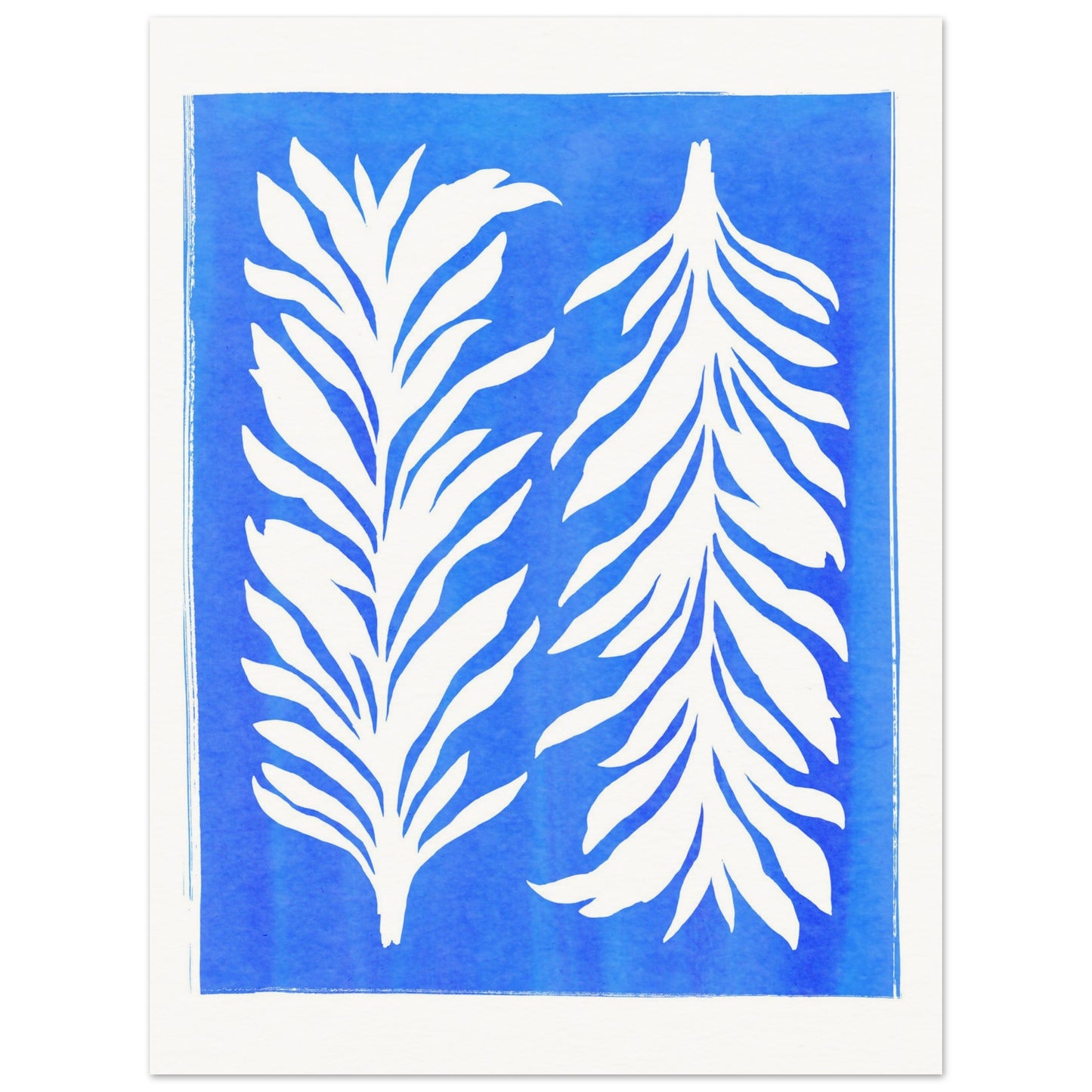 Cobalt and White Lily Foliage