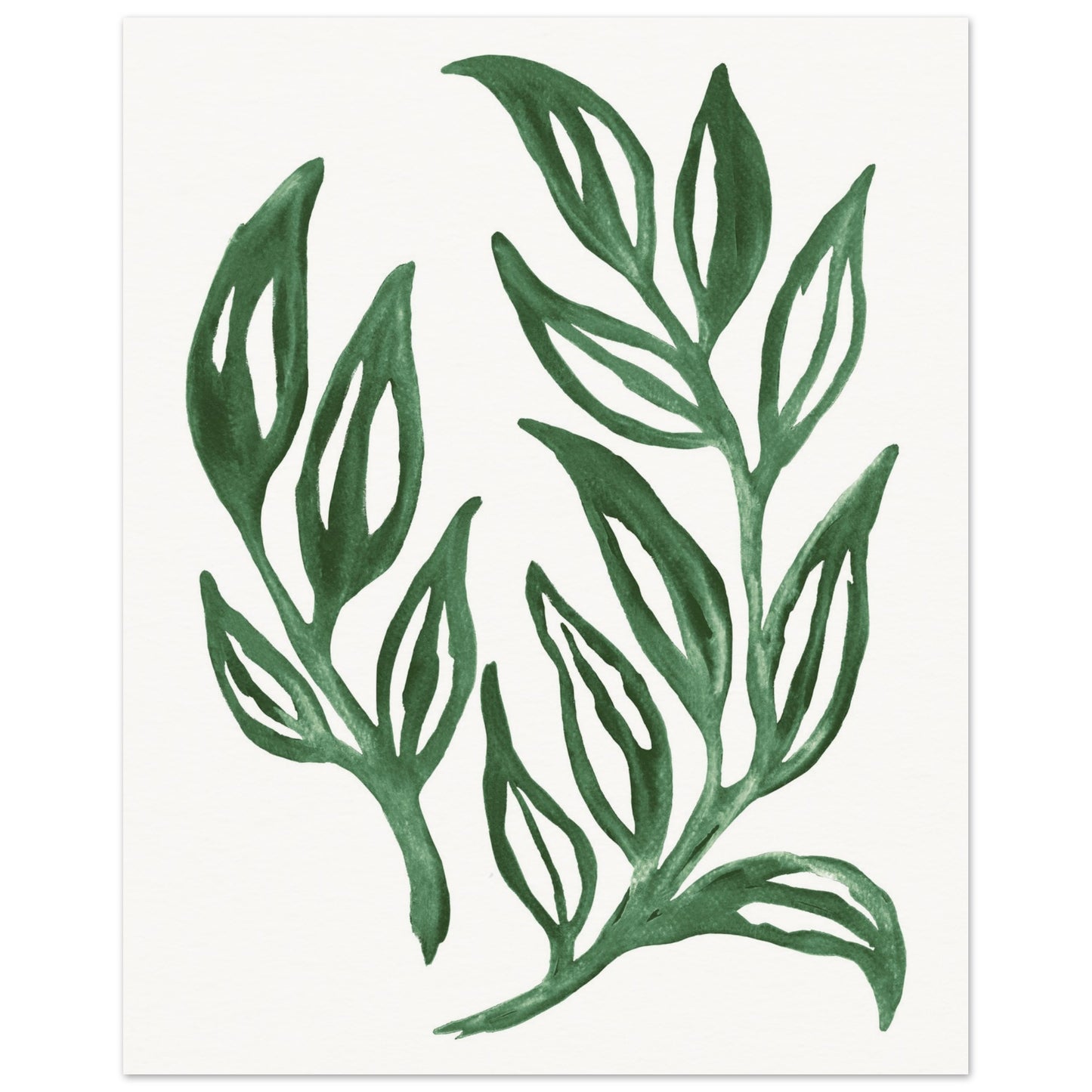 Forest Green Watercolor Foliage