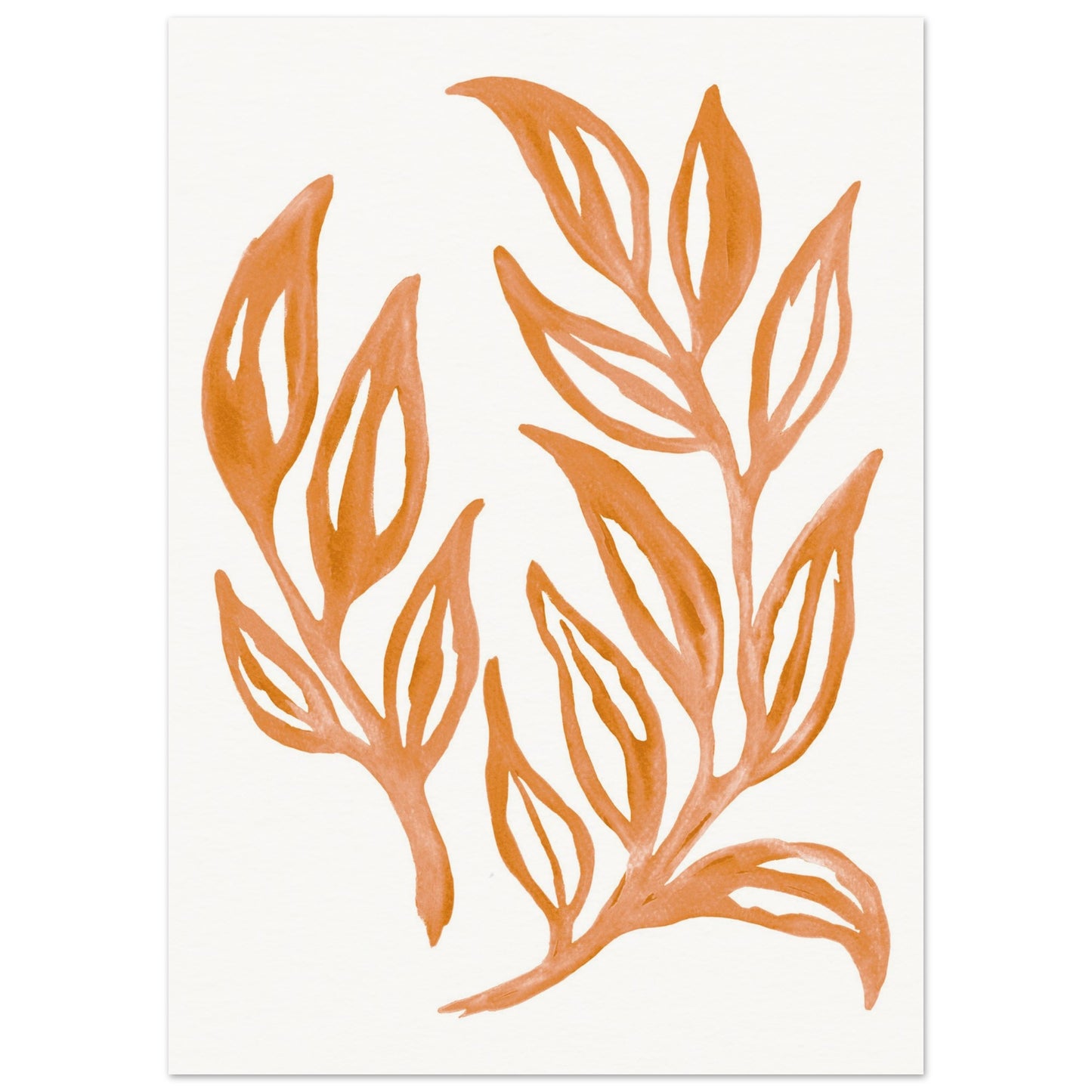 Burnt Orange Watercolor Foliage