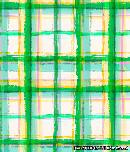 0680B- Bright and Soft Brushstroke Plaid