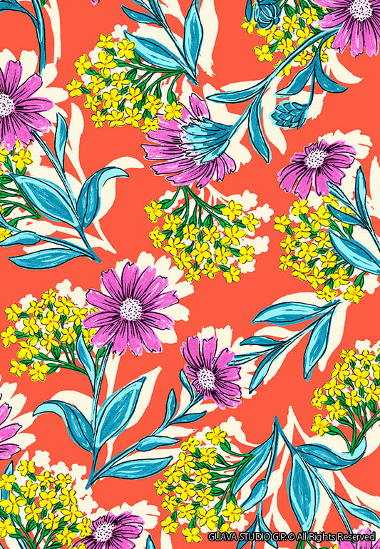 0435C- Watercolor Tropical Daisies