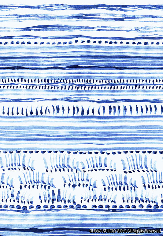 0514A- Watercolor Indigo Stripes