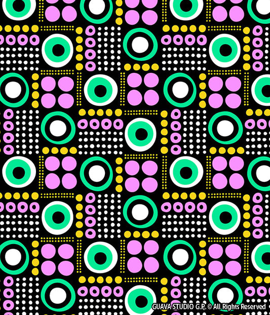 0681B- Neon Pastel Graphic Dots Patchwork