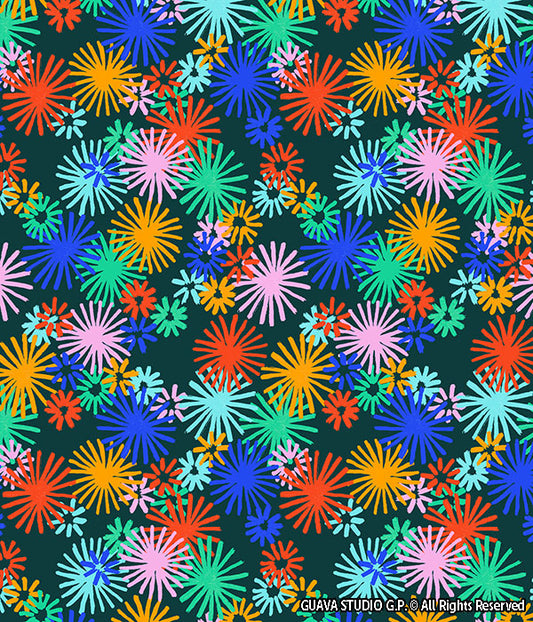 0692B- Colorful Abstract Floral Sparks