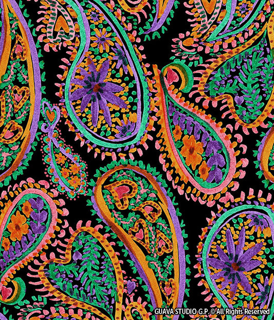 0705E- Hand Drawn Kashmir Inspired Paisley