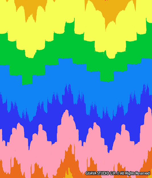 0708B- Rainbow Brushstroke Zigzag